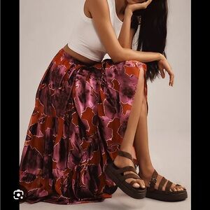 Hutch Women's Vibrant Maxi Skirt - Purple and Red